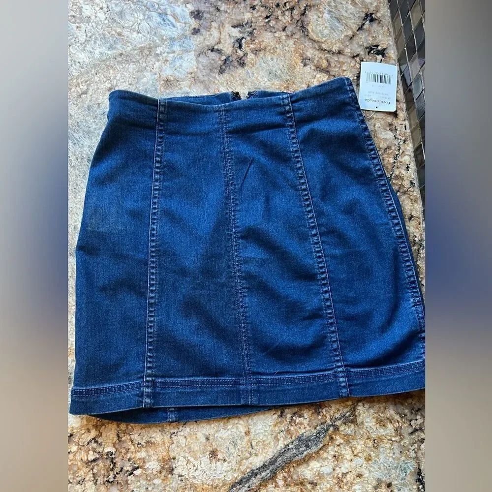 Free people denim skirt nwt